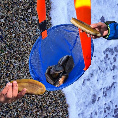 LUPUSH Heavy-Duty Clam Bag with Carabiner - Coastal Clamming & Surf Fishing Accessory, Variation 1