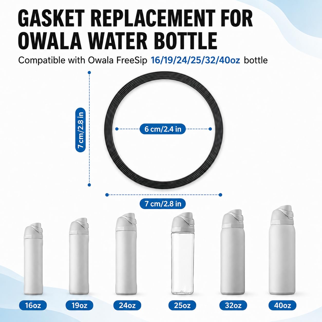 Joshey Rubber Seal Replacement Gaskets for Owala FreeSip 24oz 32oz Bottle Lid