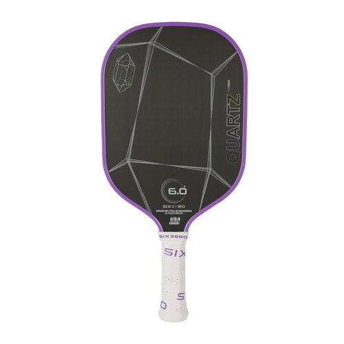 Six Zero Quartz Pickleball Paddle - Affordable, Premium Construction, Raw Carbon (Amethyst)