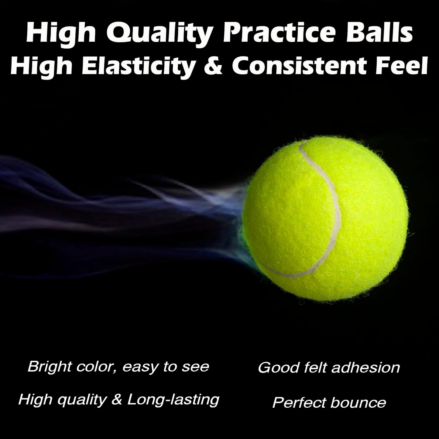 SUNEZLGO Premium 12-Piece Tennis Balls Set, 2.5 Inch Diameter, Durable Thickened Safe Natural Rubber, Multi-Purpose, Ideal Sports Gift