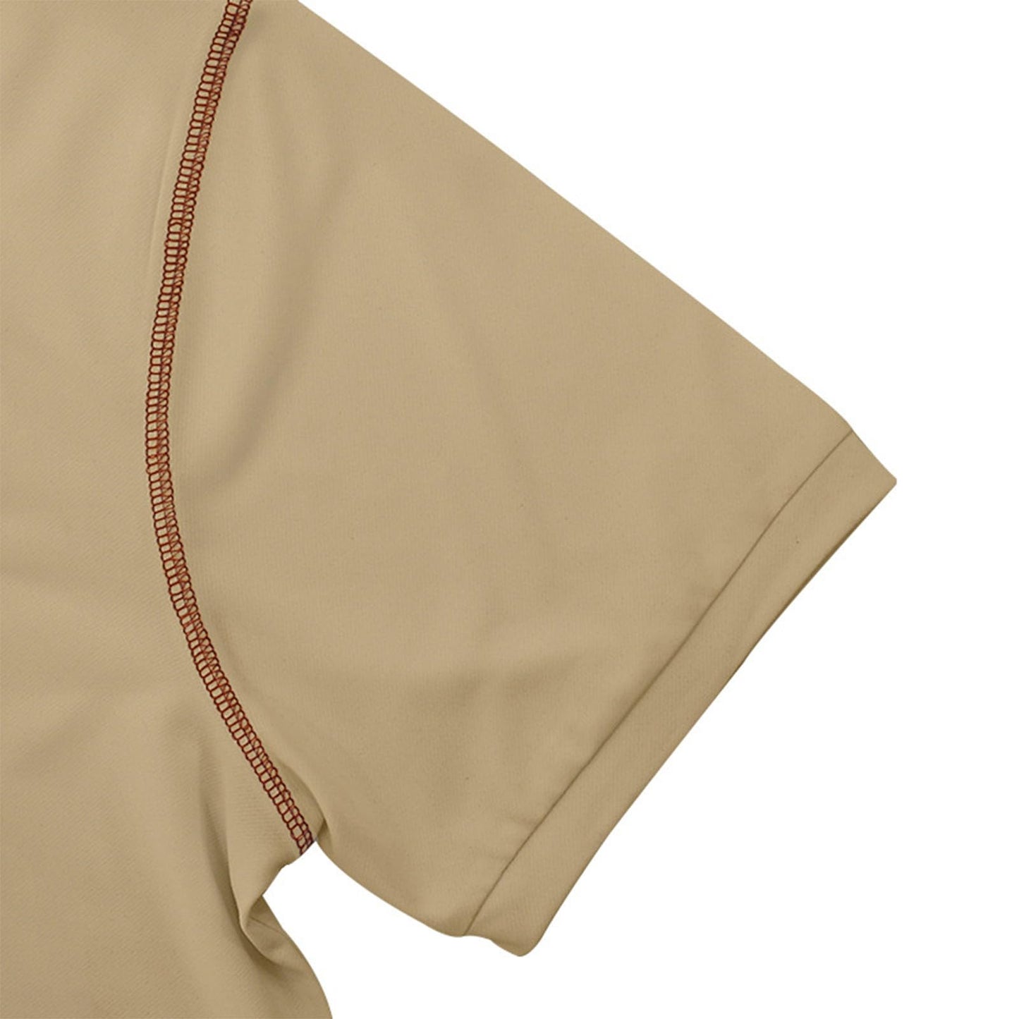 Men's Polo Shirts Button Down Collared Top Short Sleeve V Neck Solid T-Shirt Fitted Comfy Soft Casual Tops Summer Tees Beige