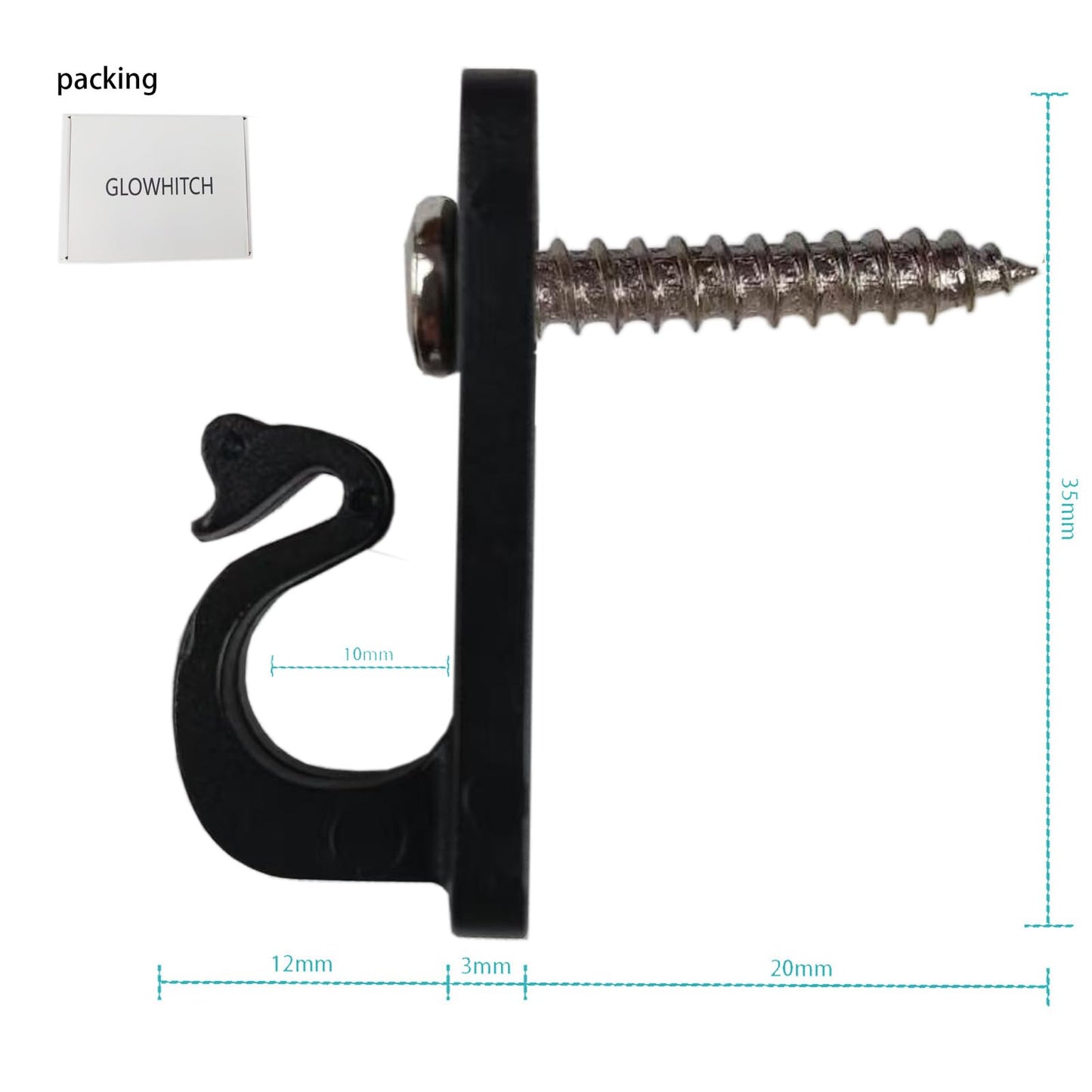 glowhitch Light Hooks for Outdoor String Lights Heavy Duty Christmas Light Clips, Patio Hooks for Outside Garage, Holiday Party, and Year-Round Decor