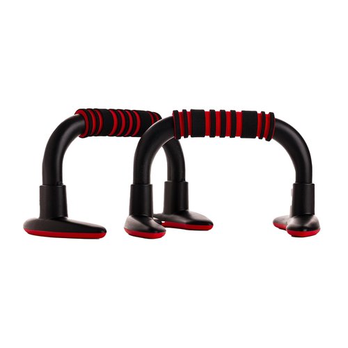 Endless EL1042 Push Up Stands With Foam Handle | Material: Steel, Plastic | For Upper Body Workouts | Comfortable Foam Grip | Non-Slip Bars and Less Wrist Strain | Color: Black-Red