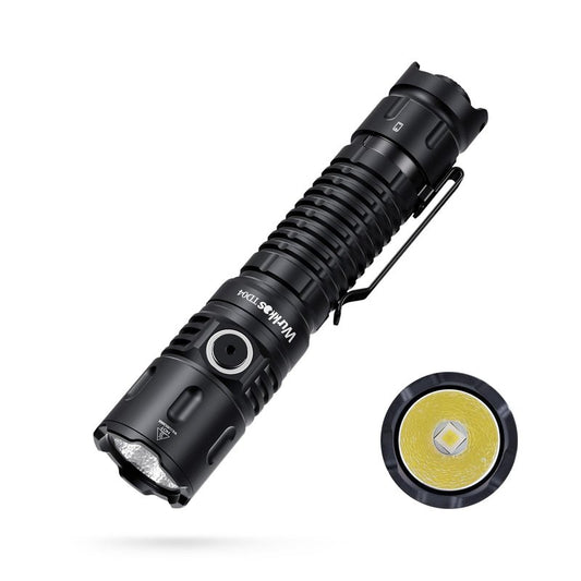 Wurkkos TD04 Tactical Flashlight, 3000 Lumens Rechargeable Flashlights, LED Handheld Flashlight with Type C Charging Port Tail Switch for Camping for EDC, Tactical Gear, Suvival, Emergency, Outdoor