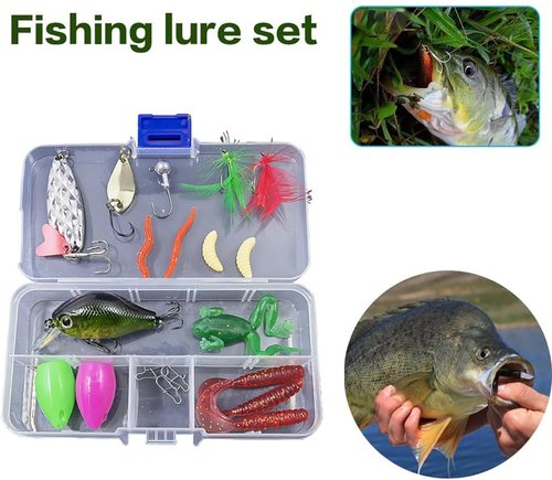 Fishing Lures Tackle Kit - Freshwater Bait Set with Crankbaits, Jigs, and Spoons for Bass, Trout & Salmon