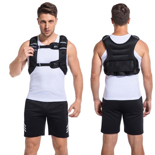 Adjustable Weighted Vest for Women and Men, DecRose 6-10lb/12-18lb Rucking Vest with 6 Ironsand Weights, Body Weight Vest for Home Workouts, Running, Walking and Strength Training