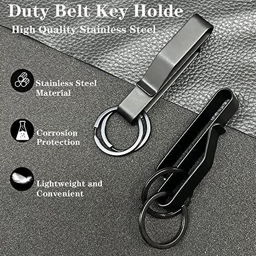 Stainless Steel Duty Belt Key Holder - Tactical Stealth Clip - Black
