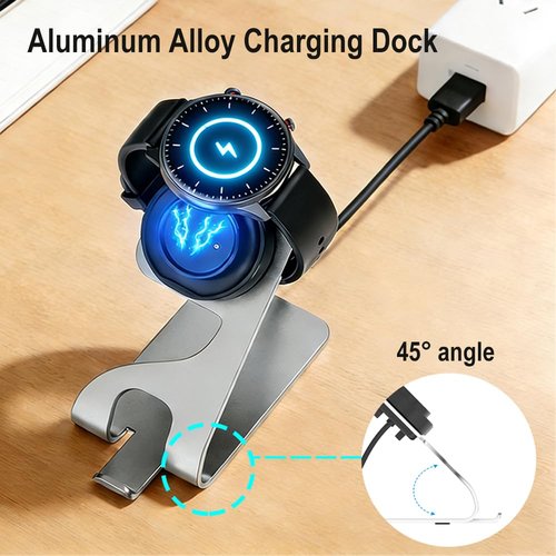 KETOPKIN USB Cable Charging Docks for Amazfit Active,Active Edge,Bip 5,Bip 5 Unity,GTR Mini,GTS4 Mini,Bip 3,Bip 3 Pro,Bip U,GTS 2,GTR 2 Charger (Not Compatible with Amazfit Active 2) (Gray)