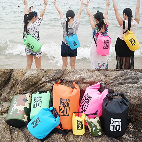 2L Lightweight Waterproof Dry Sack for Boating, Kayaking, Hiking - Orange