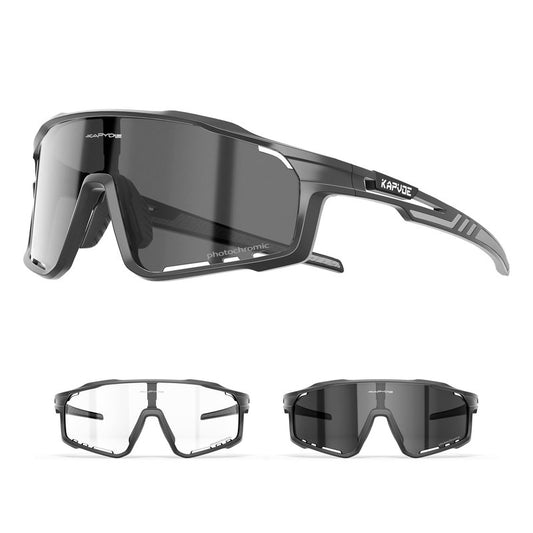 KAPVOE Photochromic Cycling Glasses for Men Women Sports Sunglasses Frame Discoloration HD Bike Glasses K76