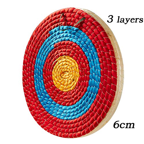 TOPARCHERY 20in 3-Layer Straw Archery Target – Hand-Made Outdoor Practice Target 2.3" Thick