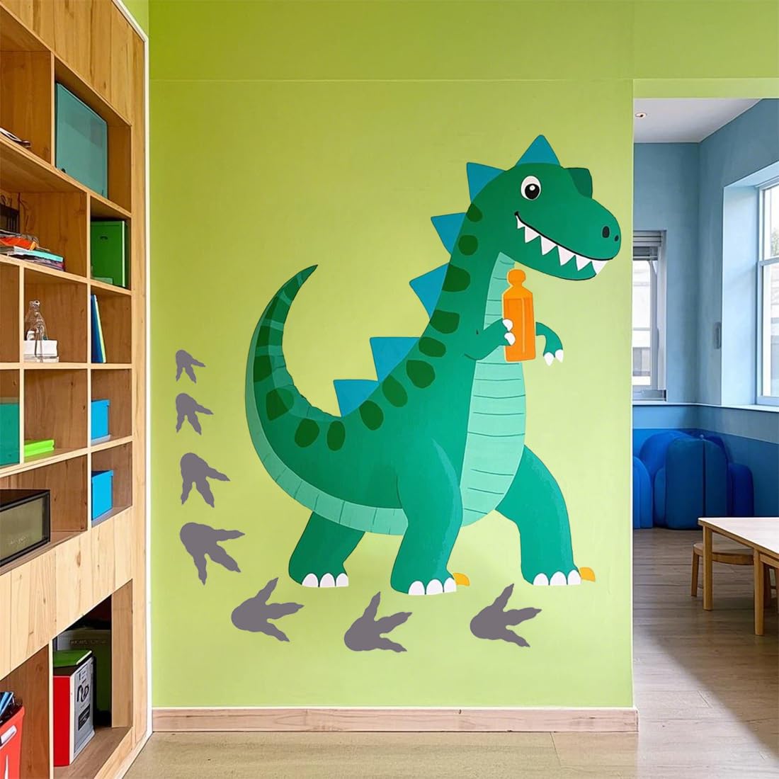 192pcs Dinosaur Footprints Decor, Peel and Stick Vinyl Stickers, Removable Decals for Wall, Kids Classroom, School, Baby Nursery, Bedroom, Toddler