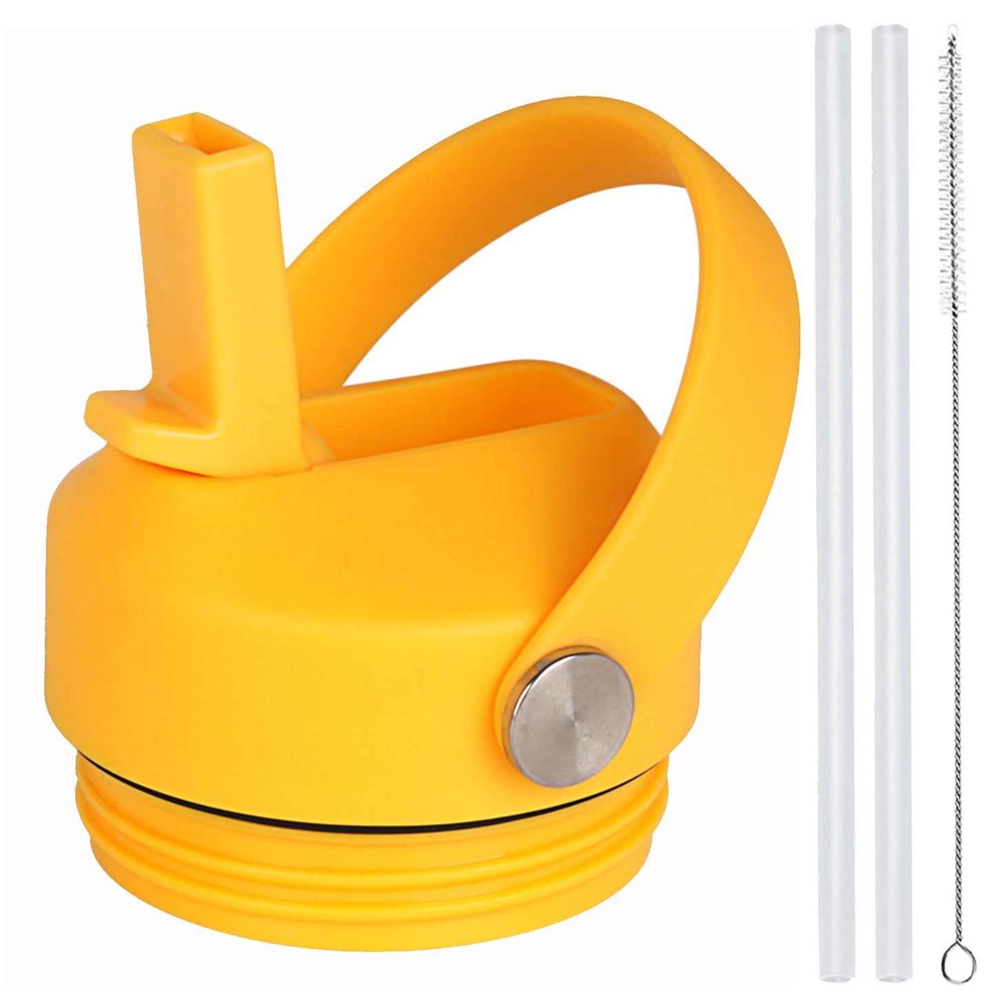 Straw lid for Yeti Rambler Water Bottle 18 26 36 64 oz, Replacement Cap Straw Cap for Yeti 18oz 26oz 36oz, Lid with Straw and Brush and Flexible Handle ﻿