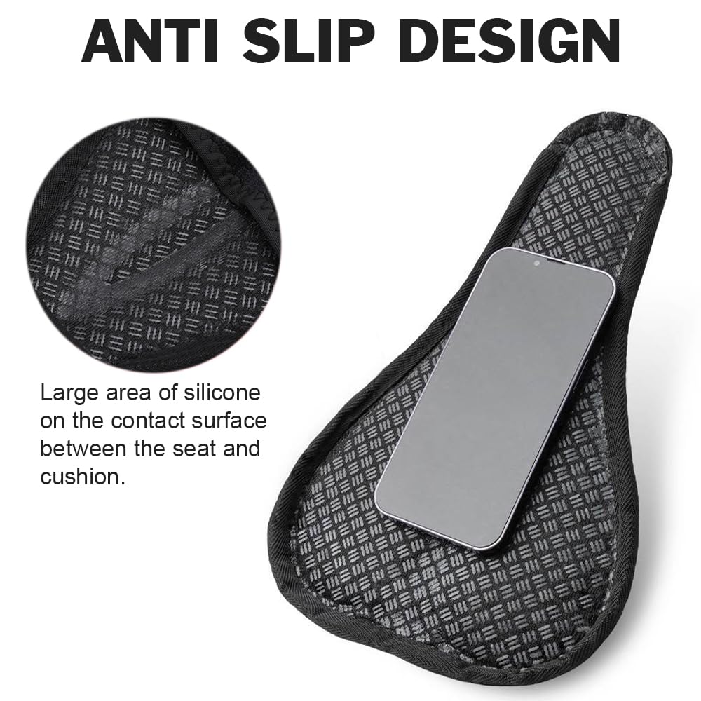 LESOVI Bike Seat Cover Bike Cushion for Men Women Comfortable Gel Padded Bicycle Seat Cushion Compatible with Peloton, Outdoor & Indoor (Blue)