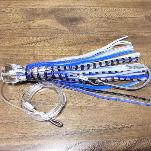 kmucutie 9 Inch Saltwater Trolling Lure Set — 6 Pcs with Portable Handle Bag, Deep Sea Marlin/Tuna Baits