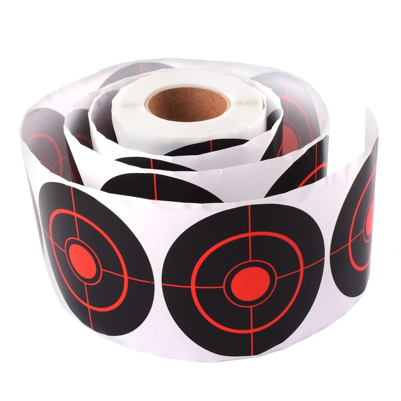 SKLK-SEL 3" Reactive Paper Targets 250 Pcs Splatter Targets Stickers Targe with Fluorescent Yellow for Shooting Range for BB Gun, Pellet Gun, Airsoft, Rifle Shooting Practice (Round-Red)