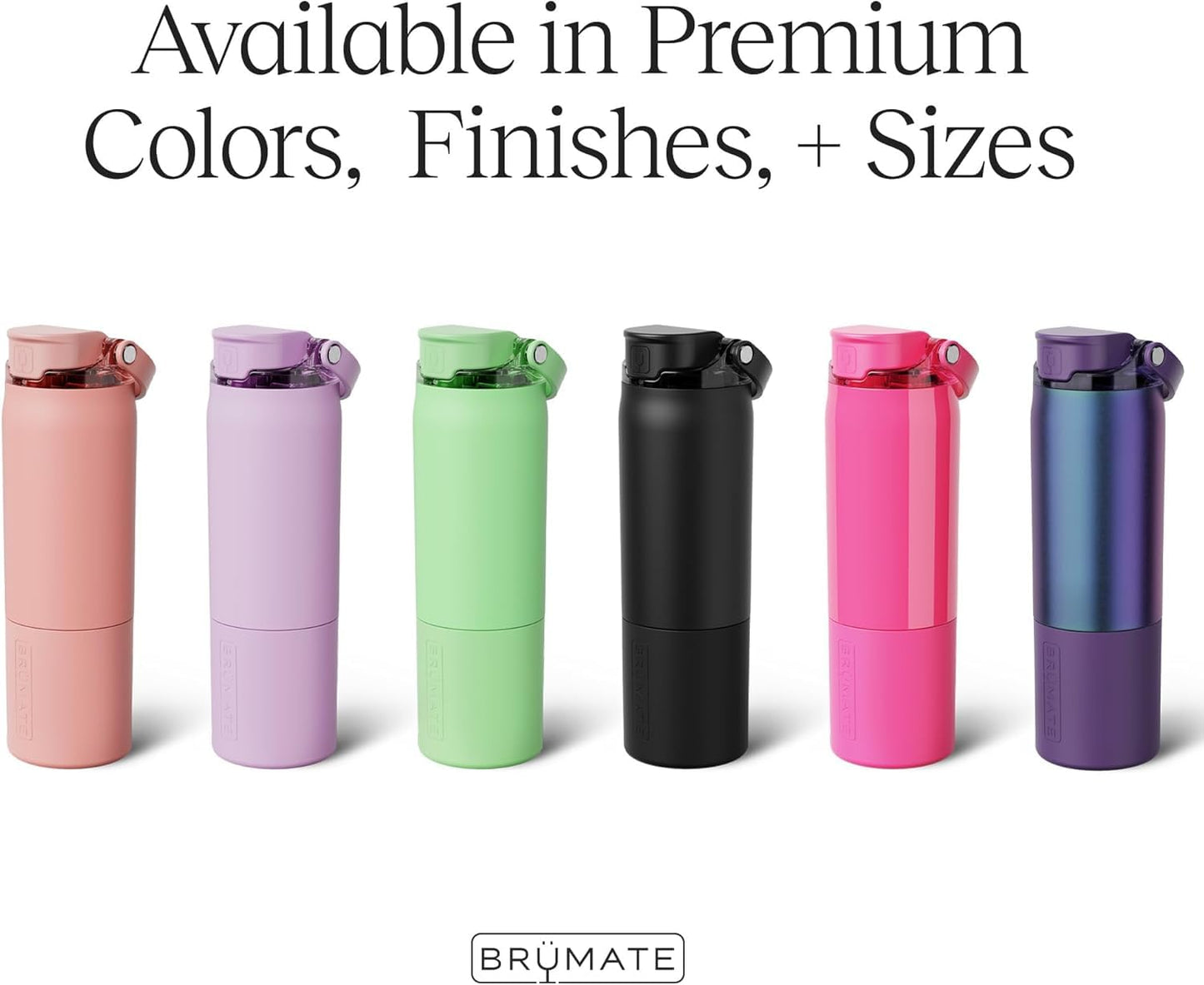 BrüMate Rise 25oz Water Bottle With 100% Leakproof Covered Silicone Straw | Insulated Stainless Steel Water Bottle | Cup-Holder Friendly | Fast Flow | Soft Sip Spout | BPA-Free (Black Stainless)