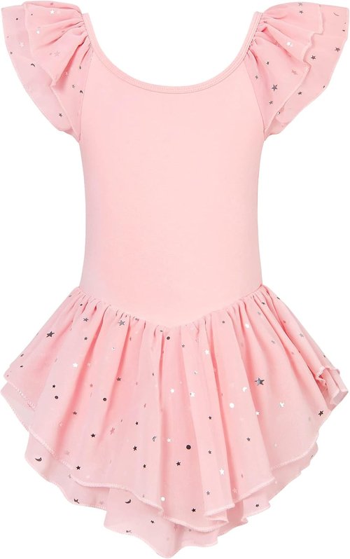 Idgreatim Toddler Girls Ballet Leotard - Ruffle Sleeve Ballerina Dance Dress (2-9T)