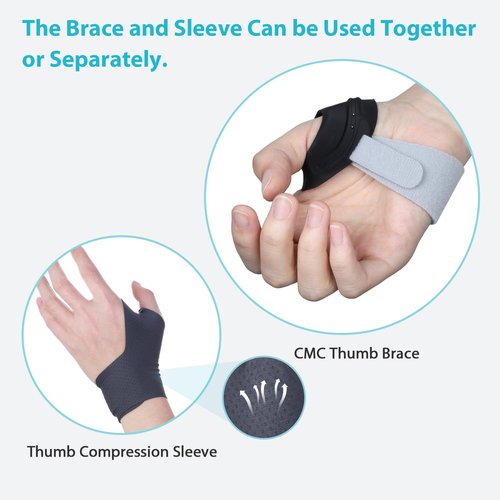 KD Thumb Brace Elite: CMC Thumb Support for Osteoarthritis and Arthritis Pain Relief - Fits Snugly Thumb Brace for Women Men (Medium, Left Hand)