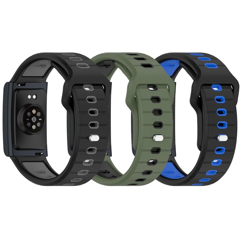 Turnwin Bands Compatible for Amazfit Helio Strap/Active Max Soft SIliocne Replacement Straps for Amazfit Active Max Smartwatch (Black/Olive Green/Blue)
