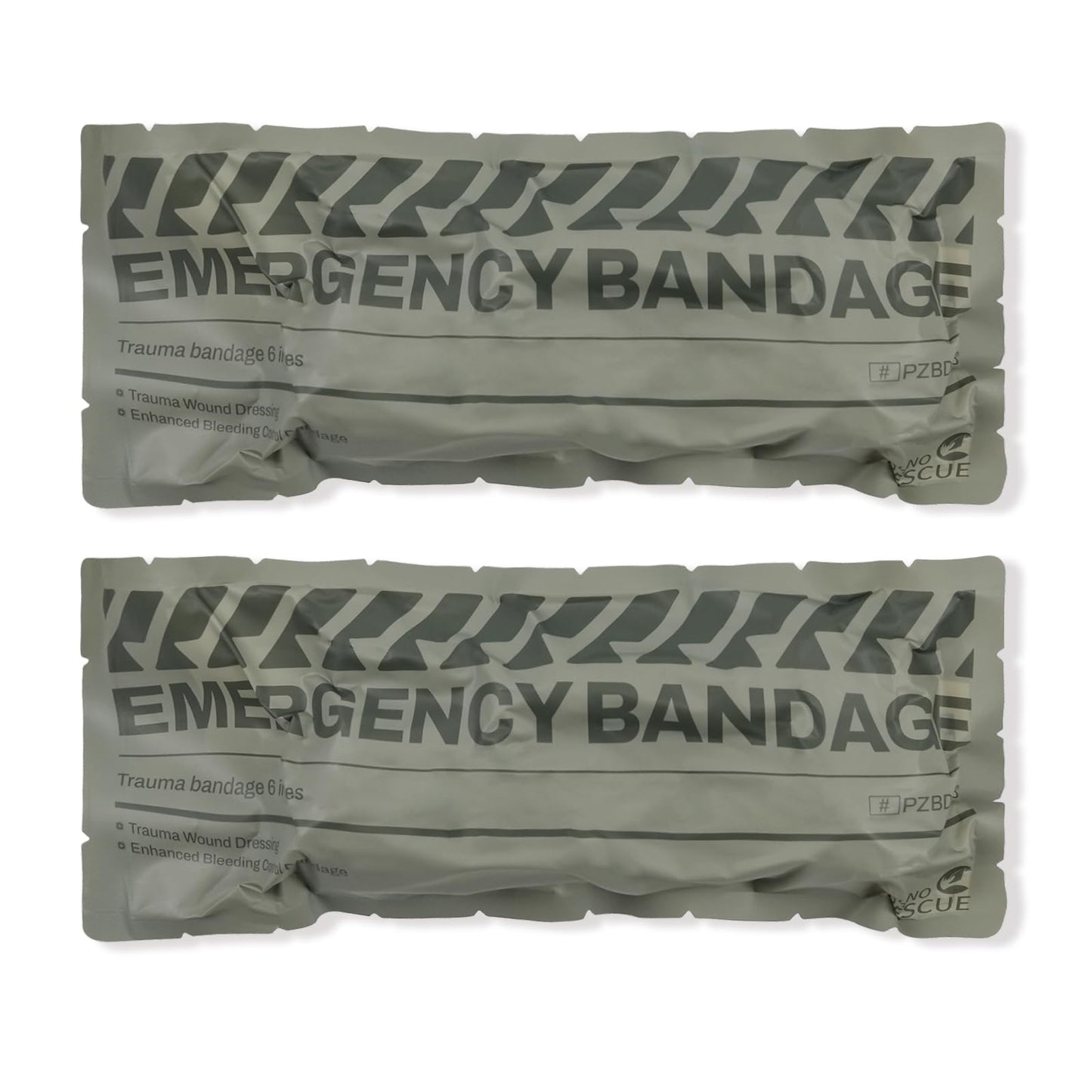RHINO RESCUE 6" Israeli Style Emergency Bandage, Compression Trauma Wound Dressing, Medical Sterile Vacuum Sealed, Combat Tactical First Aid Kit IFAK Supplies, 2 Count