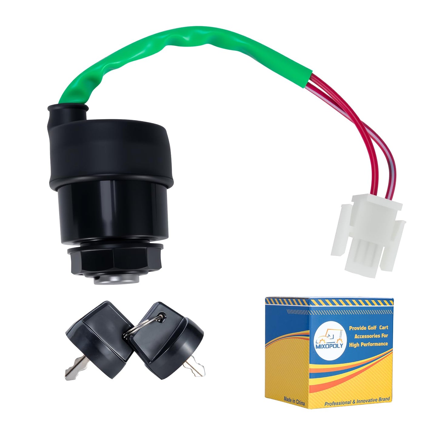 MIXOPOLY 1 Set Ignition Key Switch for Yamaha Golf Cart Gas Electric G11 G16 G19 G20 G21 G22 1996-2004 with Keys Replace OEM JN8-82510-09 JN8-82510-02-00 JN88251009