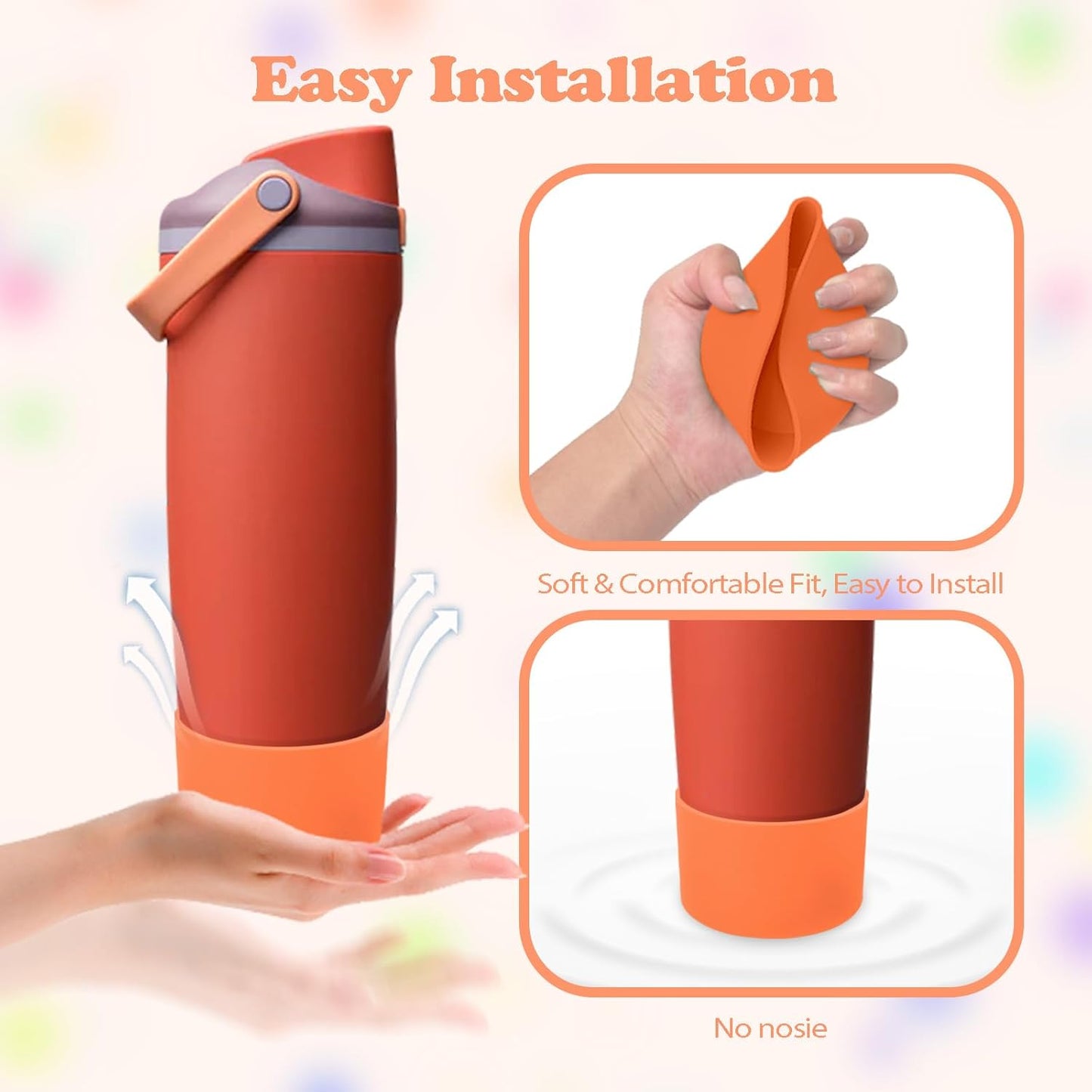 Owala Silicone Boot for 30oz & 40oz FreeSip Sway Bottles - Non-Slip, Scratch-Resistant Stability | 12 Colors Available (Terracotta Sunset)