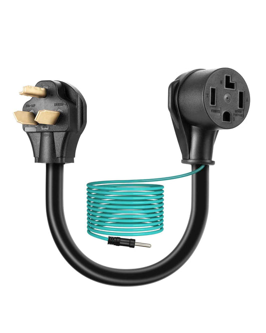 DEWENWILS 4 Prong to 3 Prong Dryer Plug Adapter, NEMA 10-30P Plug to 14-30R Receptacle, 4P Newer Dryer to 3P Older House,10AWG STW Dryer Connector Cord, 30 Amp/250V/7500W, 1.5 FT, UL Listed, Black