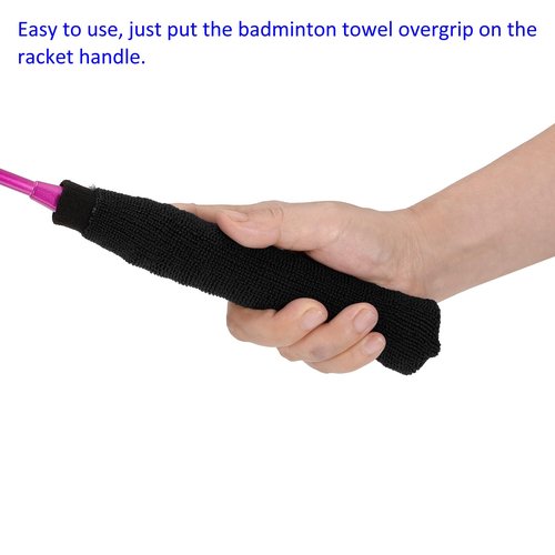 M METERXITY 4 Pack Badminton Towel Overgrip - Nylon Anti-Skid Sweatband Tennis Racquet Grip, Apply to Badminton/Tennis/Golf Handle (Black)