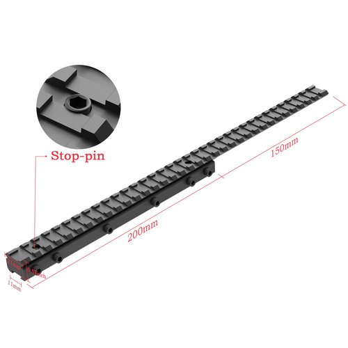 34 Slots 11mm to 21mm Extended Dovetail to Picatinny Rail Adapter, 3/8" to 7/8" Picatinny Rail Riser Mount Sporting Optics Dovetail to Picatinny Adapter Picatinny Rail Riser (DV34)