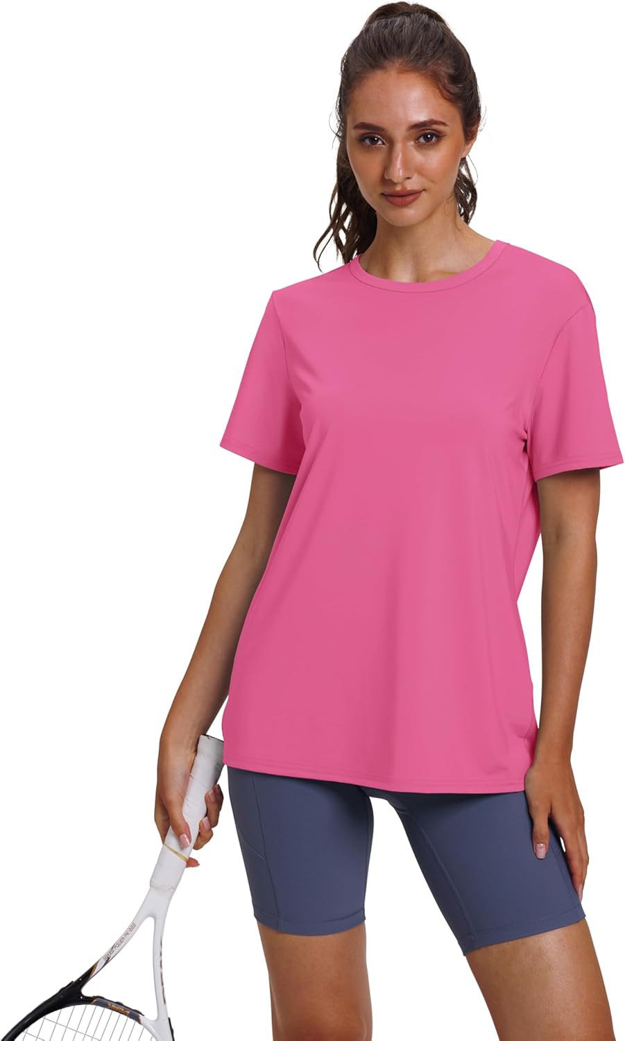 OFEEFAN Women's Workout Top - UPF 50+ Quick Dry Breathable Tee for Yoga, Running & Hiking