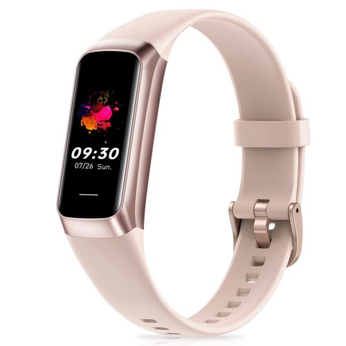 Fitness Tracker with 24/7 Heart Rate, Blood Oxygen Blood Pressure Sleep Monitor, 5 ATM Waterproof Activity Trackers,Step Calorie Counter Pedometer Health Smart Watch for Women Men (Pink)