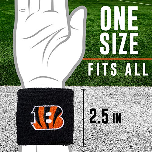 Youth NFL Team Wristbands - Cincinnati Bengals, 2.5-Inch Sweatband Pair