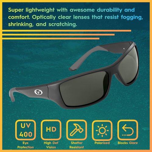 Flying Fisherman Triton Polarized Sunglasses with 100% UVA & UVB Protection for Fishing, Biking, Golf, Hiking, Beach, Driving