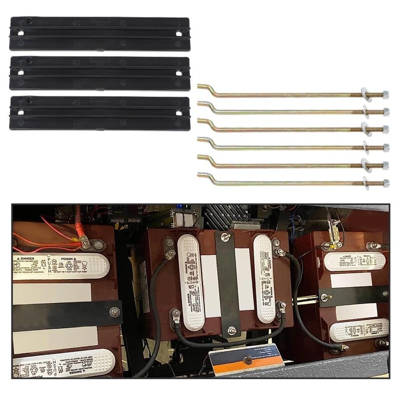 ALLGOOD Battery Hold Down Retainer Plate Rods Kit, Compatible with Club Car DS and Carryall Electric Golf Cart 1981-2013