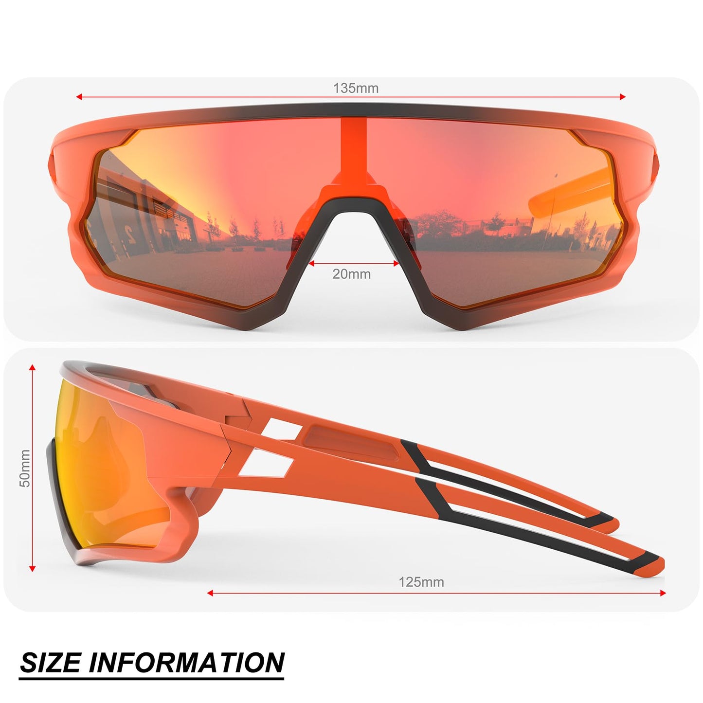 YOZISS Cycling Glasses for Men Women,Polarized Sunglasses UV400 Protection Goggles Wrap Around Sports Sunglasses for Cycling Running Fishing Driving Glof with Case