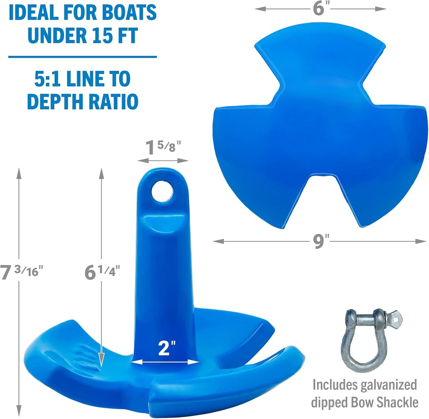 Better Boat River Anchor - 12 lb Vinyl Coated Cast Iron Mushroom Anchor for Boats Up to 15 Ft | Ideal for Lakes & Rivers