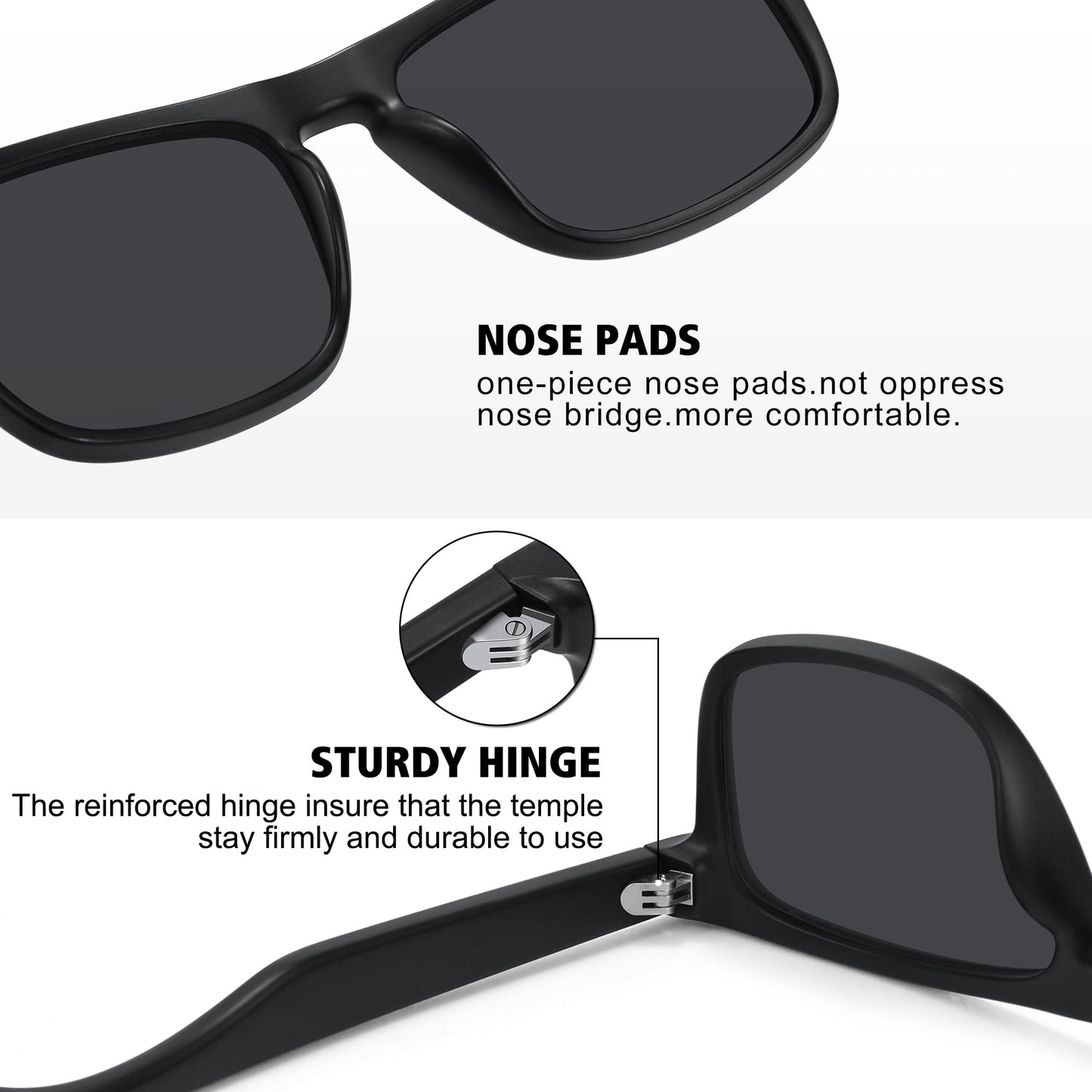 MEETSUN Polarized Sunglasses for Men Women Square Driving Sports Shade
