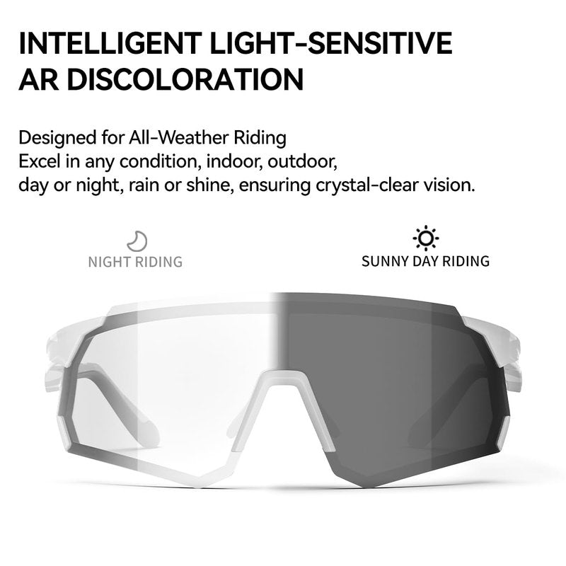 VIKISOIO Photochromic Cycling Glasses,UV400 TR90 Frame Riding Running Baseball Fishing Driving for Men Women 24922-C173