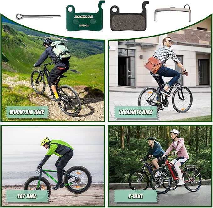 BUCKLOS Ceramic Bike Disc Brake Pads 25PC for Shimano & Zoom - Mountain & E-Bike Compatible