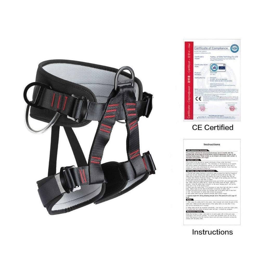 HandAcc Climbing belts, Thicken Professional Safety Belt for Caving Rock Climbing Fire Rescuing Rappelling Tree and Outdoor Adventure Activities