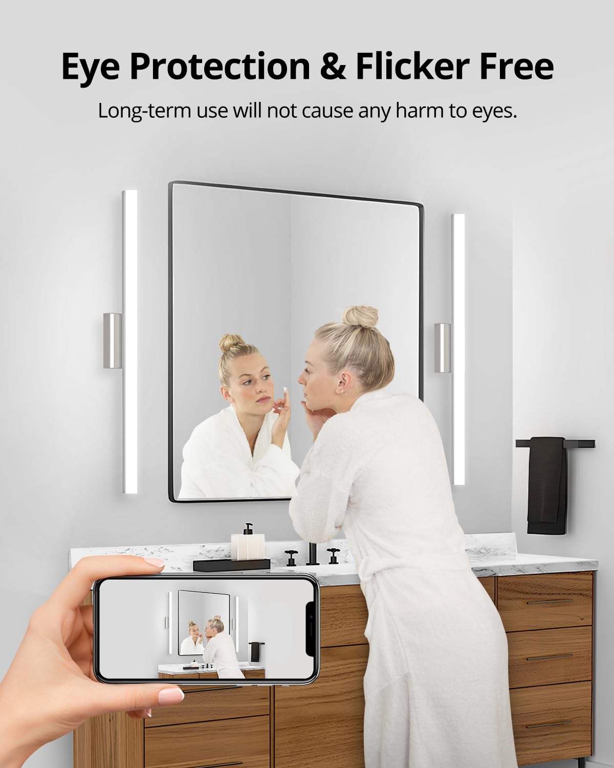 Combuh LED Vanity Lights Bar 36 Inch, 20W Bathroom Light Fixtures Over Mirror, IP44 Indoor Wall Mounted Sconces Modern for Washroom, Cool White 6000K