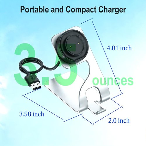 KETOPKIN USB Cable Charging Docks for Amazfit Active,Active Edge,Bip 5,Bip 5 Unity,GTR Mini,GTS4 Mini,Bip 3,Bip 3 Pro,Bip U,GTS 2,GTR 2 Charger (Not Compatible with Amazfit Active 2) (Gray)