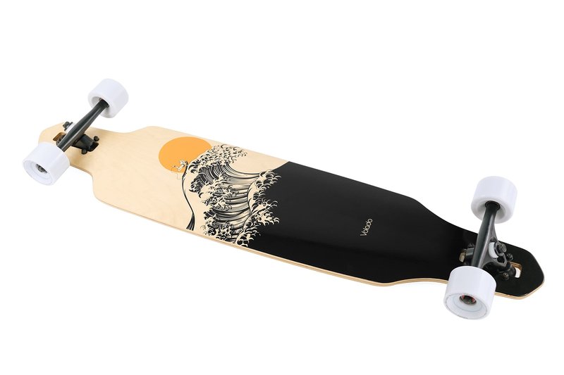 VOLADOR Urban Freeride Pro Longboard Cruiser 40inch | Canadian Maple Wood Deck & Forged Reverse Kingpin Truck | Drop Through Longboard Complete Setup for Urban Commuting(Kanagawa)