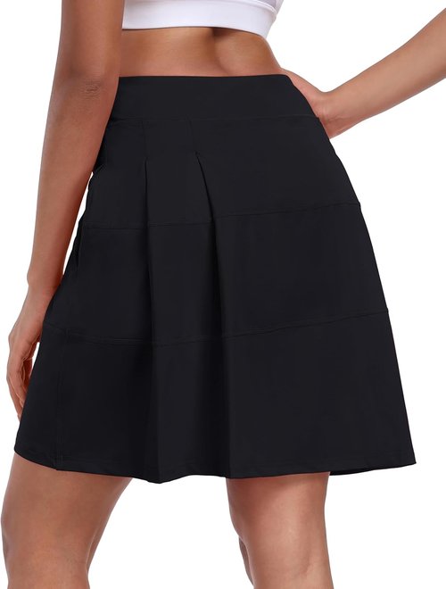 KORALHY Tennis Skirts for Women - High Waist Pleated Athletic Skorts with Pockets | 20" Length