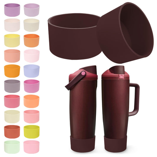 Kaitiaki 2PCS Silicone Boots for Owala 30oz & 40oz FreeSip Sway Bottles & Tumblers – Non-Slip, Scratch-Resistant, Stability Enhancer for Owala Accessories (Black Cherry)
