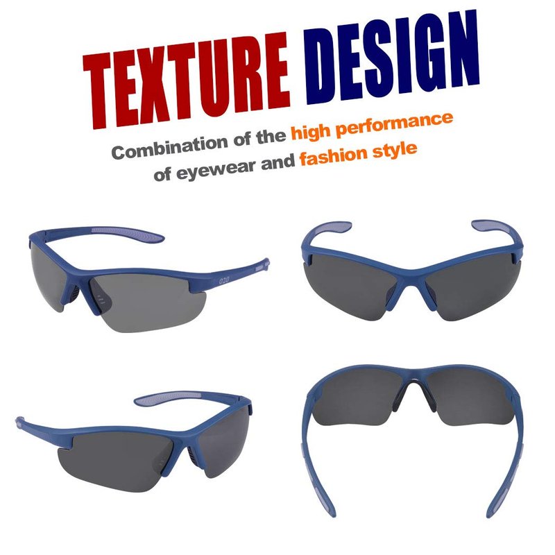 O2O Polarized Sports Sunglasses UV400 Protection Unbreakable Superlight Weight Frame Confortable and Fit for Men Women Teens Biking Driving Golf Baseball Cycling Fishing Running (Blue