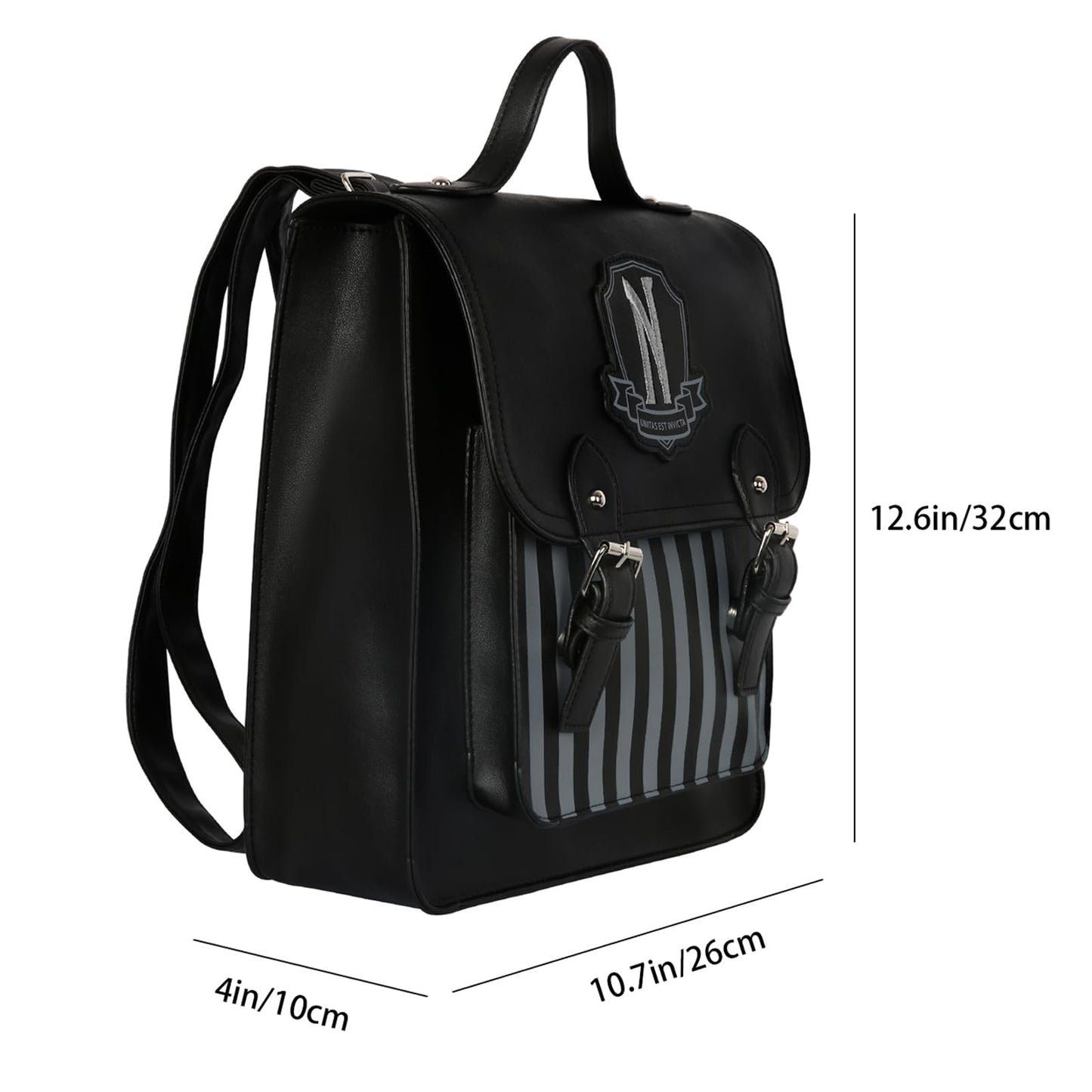 HEYIYI Gothic Backpack Black Faux Leather