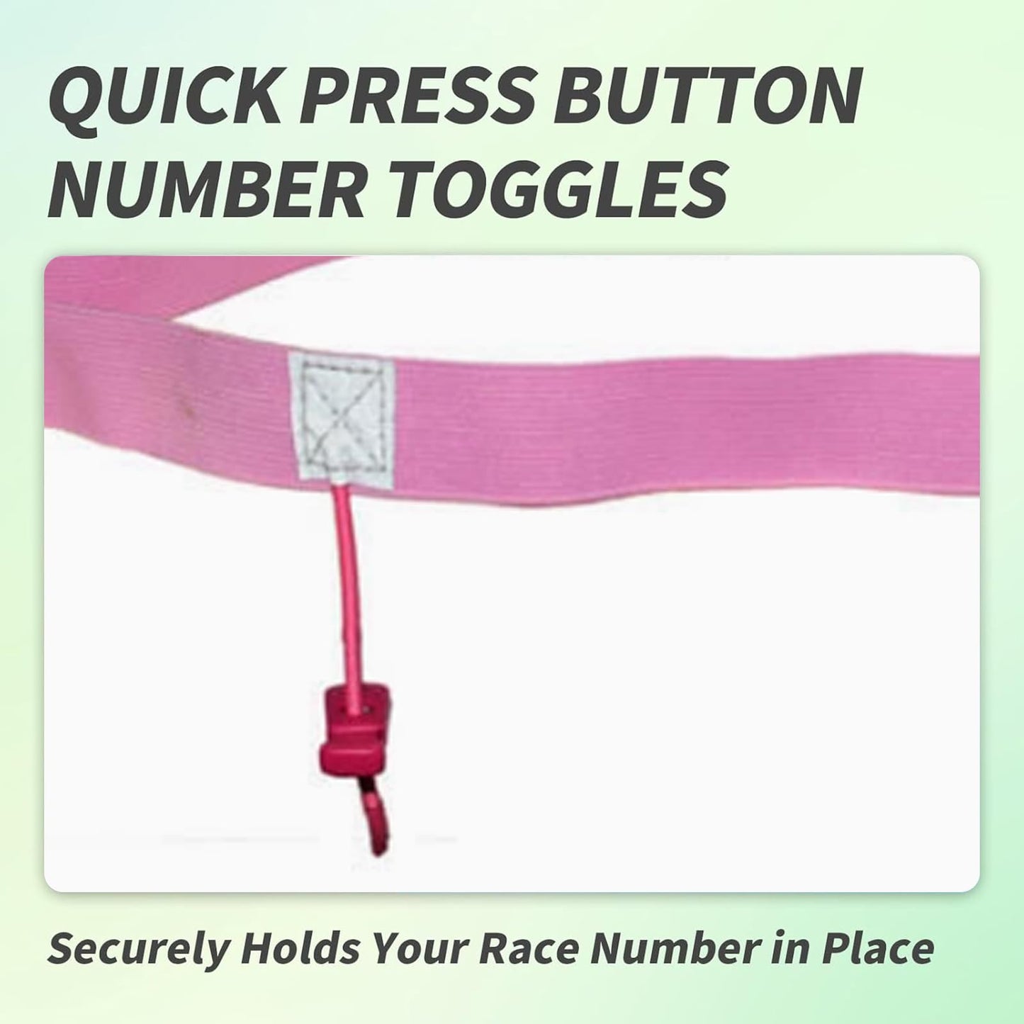 Stretch Fit Triathlon Number Belt No Pins Needed Comfortable Running Race Belt with Bib Holder for Marathon & More(Pink)