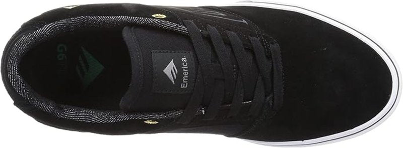 Emerica Mens Skate Shoe, Black/Gold/White, 5